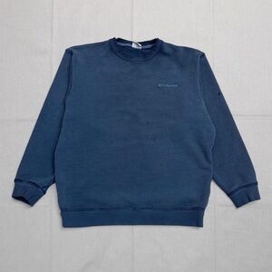 Vintage 00s thrashed and faded Columbia navy blue crewneck